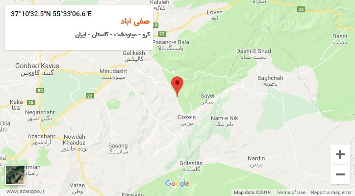 روستای صفی آباد بر روی نقشه