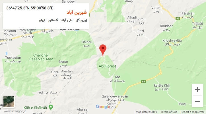 روستای شیرین آباد بر روی نقشه