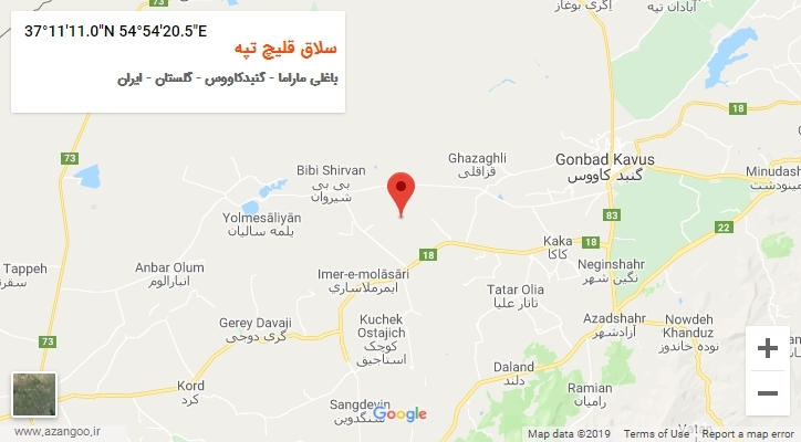 روستای سلاق قلیچ تپه بر روی نقشه