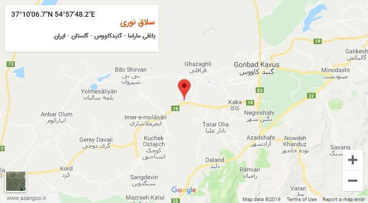 روستای سلاق نوری بر روی نقشه