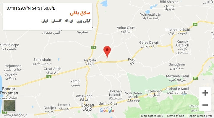 روستای سلاق یلقی بر روی نقشه