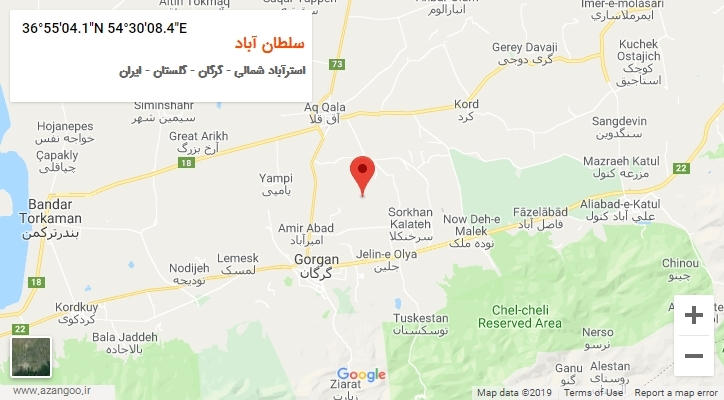 روستای سلطان آباد بر روی نقشه