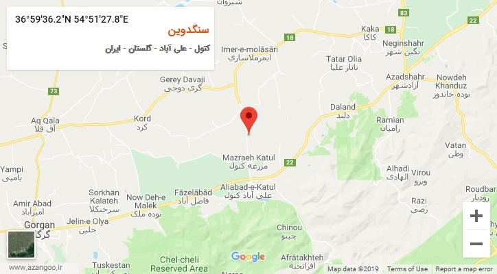 روستای سنگدوین بر روی نقشه