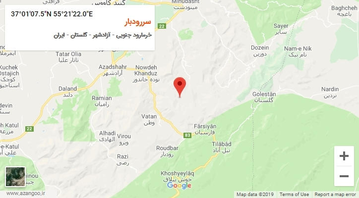روستای سررودبار بر روی نقشه