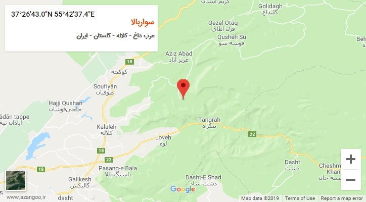 روستای سواربالا بر روی نقشه