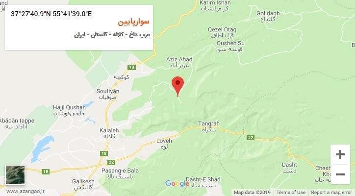 روستای سوارپایین بر روی نقشه