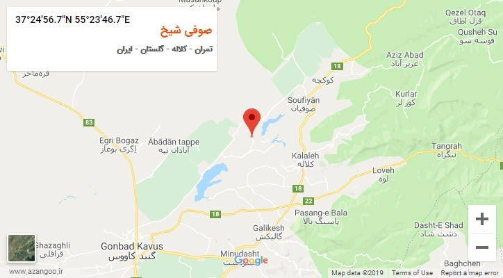 روستای صوفی شیخ بر روی نقشه