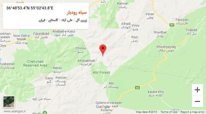 روستای سیاه رودبار بر روی نقشه
