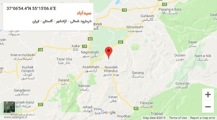 روستای سیدآباد بر روی نقشه