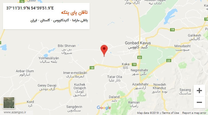 روستای تآقان پای پتکه بر روی نقشه