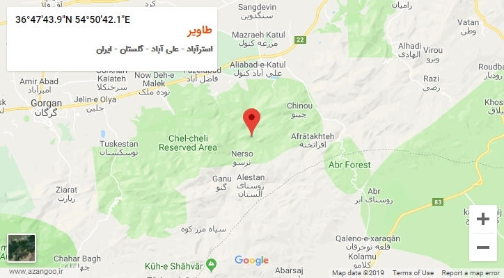 روستای طاویر بر روی نقشه