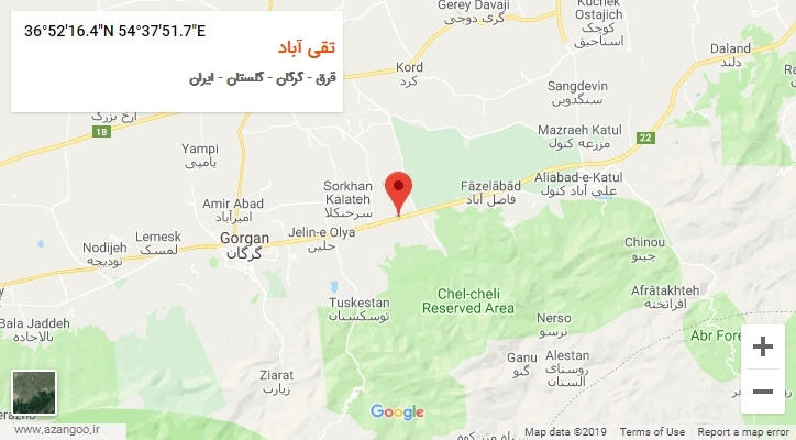 روستای تقی آباد بر روی نقشه