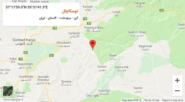 روستای توسکاچال بر روی نقشه