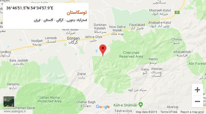 روستای توسکاستان بر روی نقشه