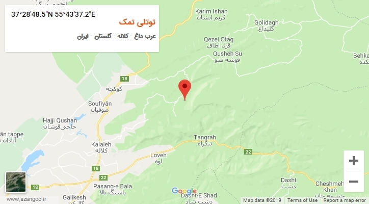 روستای توتلی تمک بر روی نقشه