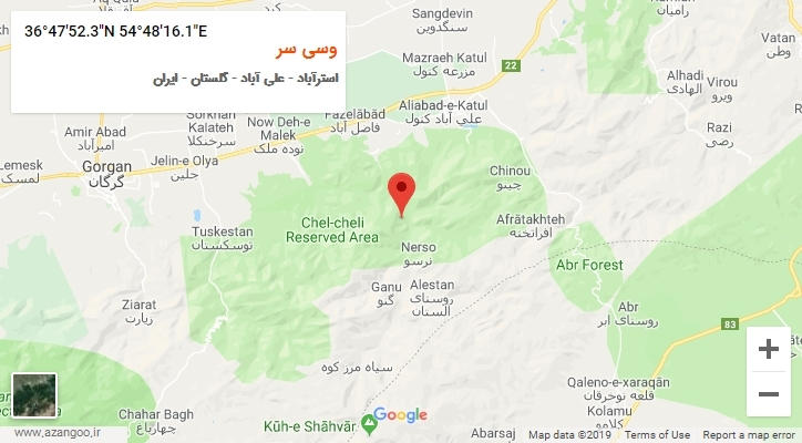 روستای وسی سر بر روی نقشه