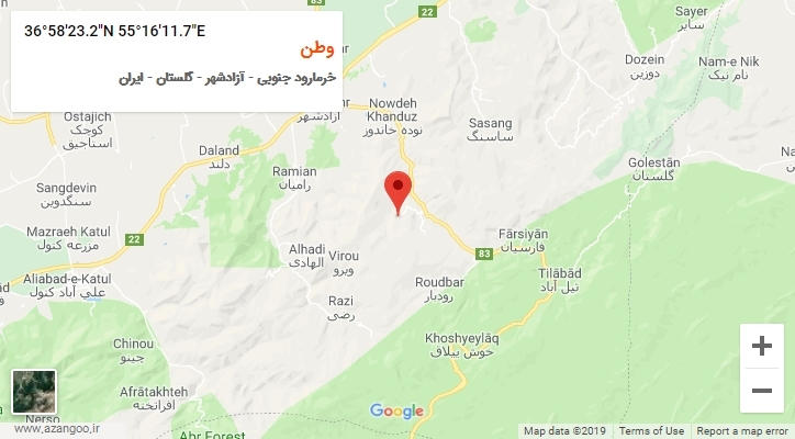 روستای وطن بر روی نقشه