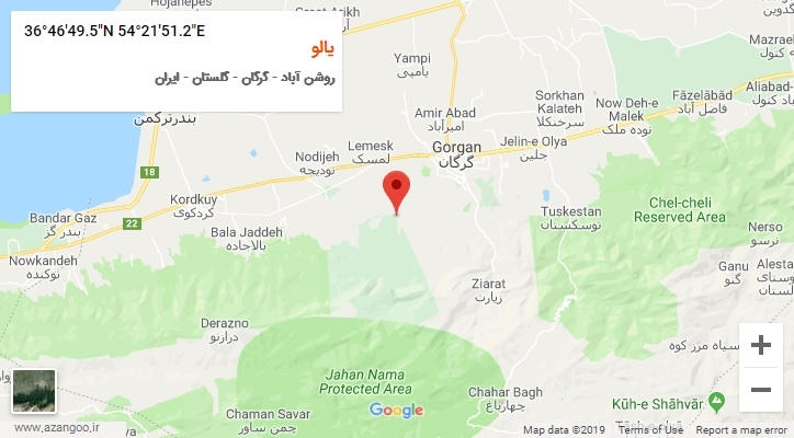 روستای یالو بر روی نقشه