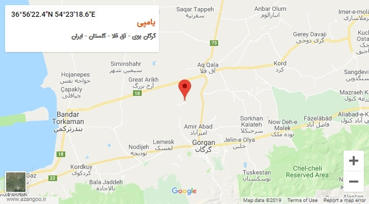 روستای یامپی بر روی نقشه