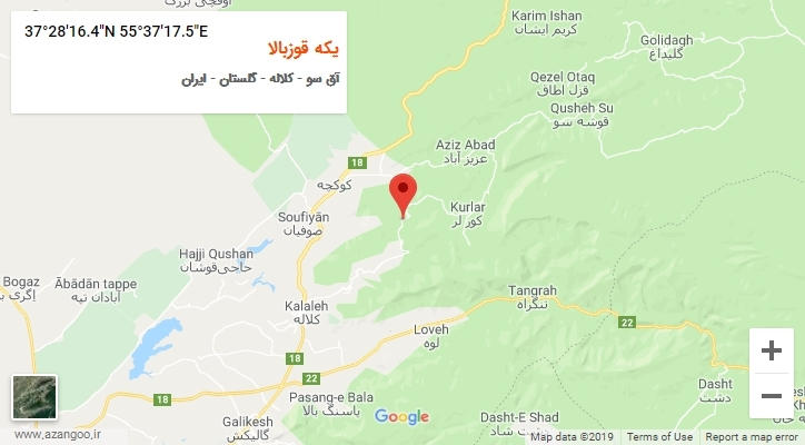 روستای یکه قوزبالا بر روی نقشه