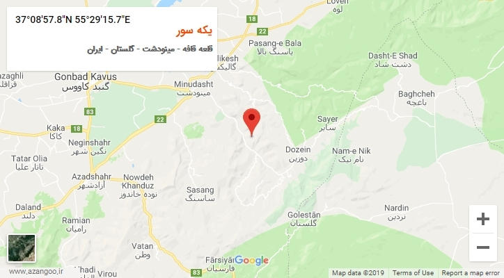 روستای یکه سور بر روی نقشه