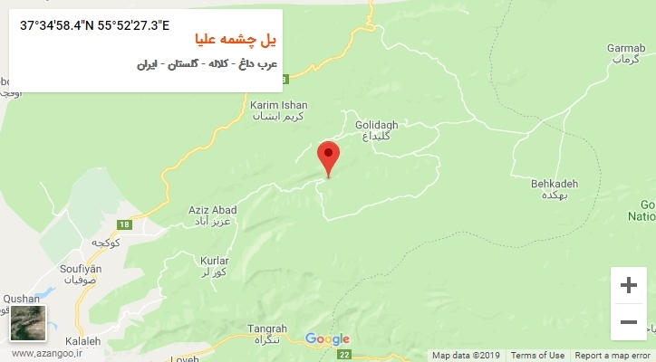 روستای یل چشمه علیا بر روی نقشه