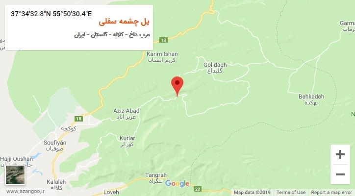 روستای یل چشمه سفلی بر روی نقشه