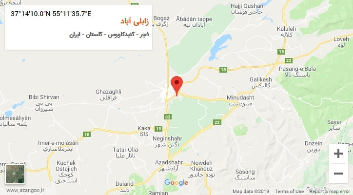 روستای زابلی آباد بر روی نقشه