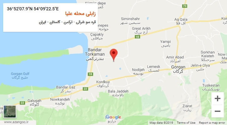 روستای زابلی محله علیا بر روی نقشه