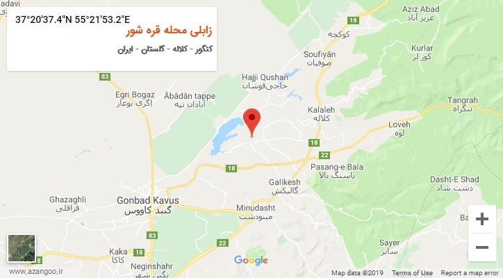 روستای زابلی محله قره شور بر روی نقشه