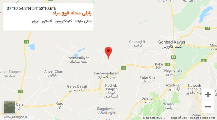 روستای زابلی محله قوچ مراد بر روی نقشه