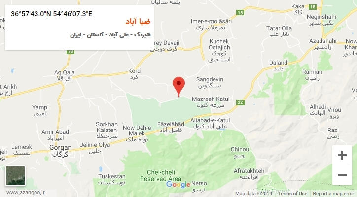 روستای ضیا آباد بر روی نقشه