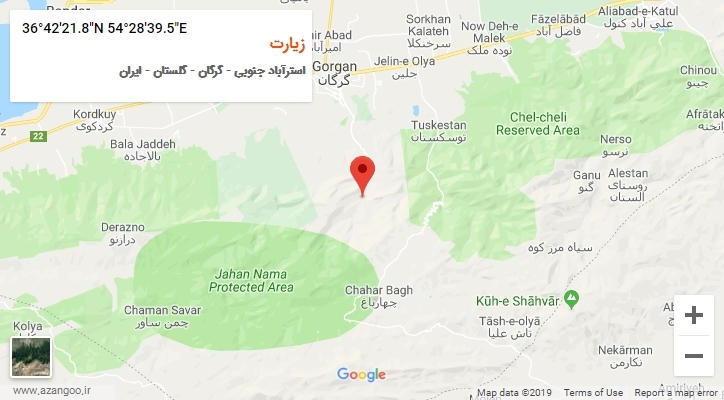 روستای زیارت بر روی نقشه
