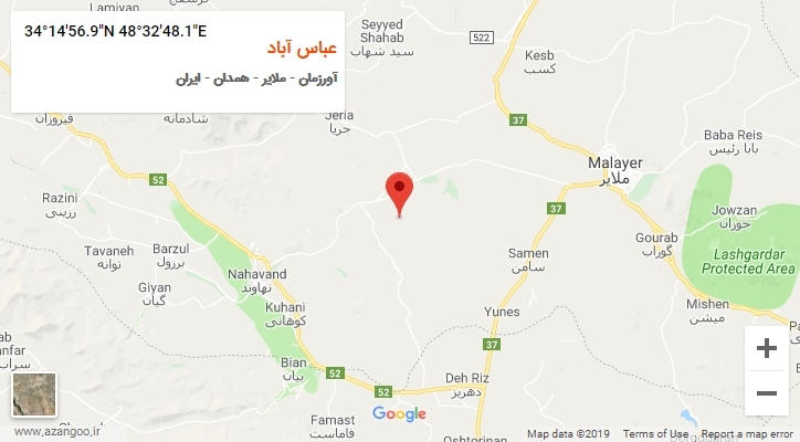 روستای عباس آباد بر روی نقشه