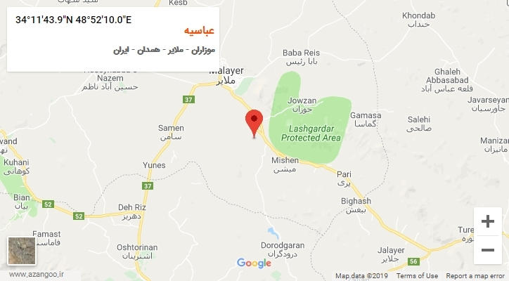 روستای عباسیه بر روی نقشه