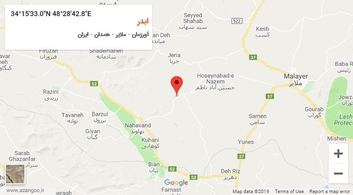 روستای ابدر بر روی نقشه