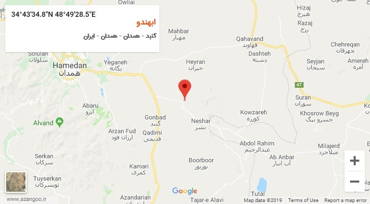 روستای ابهندو بر روی نقشه