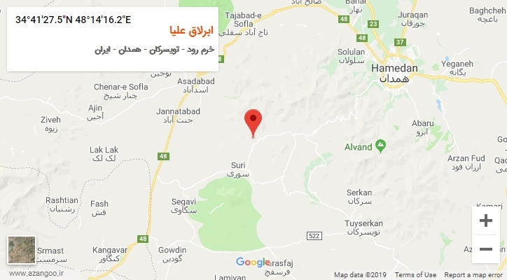 روستای ابرلاق علیا بر روی نقشه