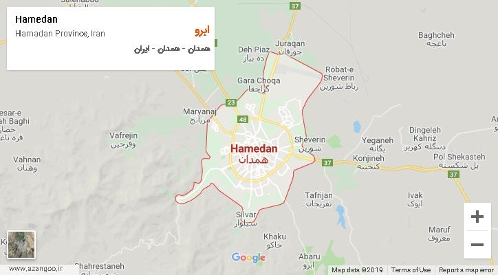دهستان ابرو بر روی نقشه