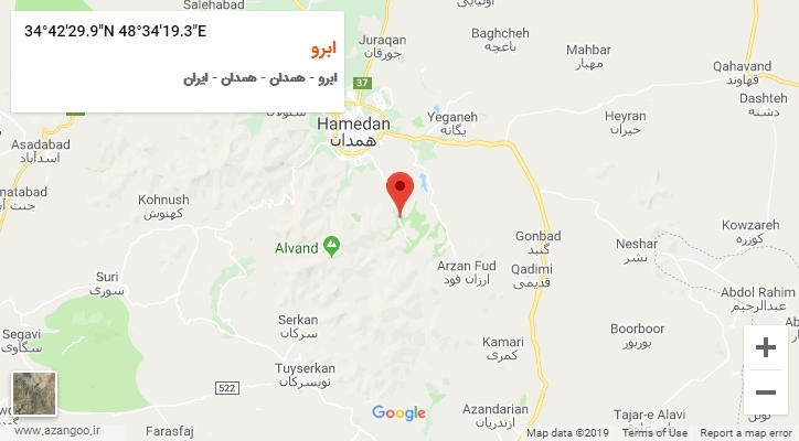 روستای ابرو بر روی نقشه