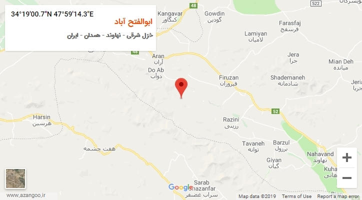 روستای ابوالفتح آباد بر روی نقشه