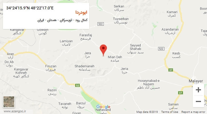 روستای ابودردا بر روی نقشه