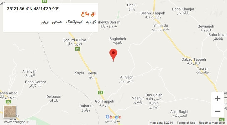 روستای اق بلاغ بر روی نقشه