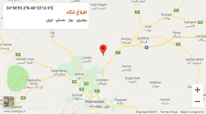 روستای اقبلاغ لتگاه بر روی نقشه