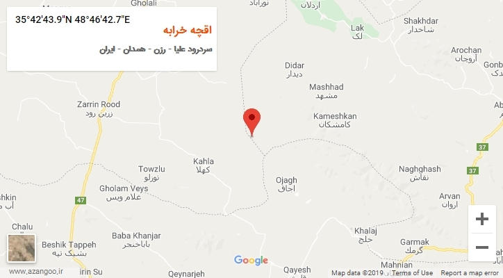 روستای اقچه خرابه بر روی نقشه