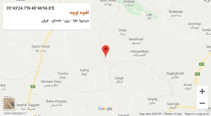 روستای اقچه لوچه بر روی نقشه