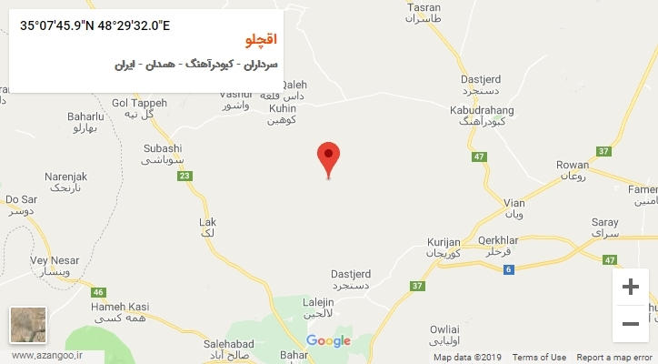 روستای اقچلو بر روی نقشه