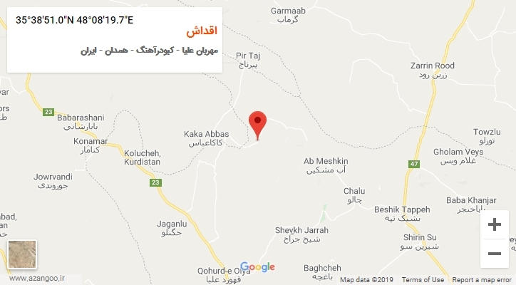 روستای اقداش بر روی نقشه