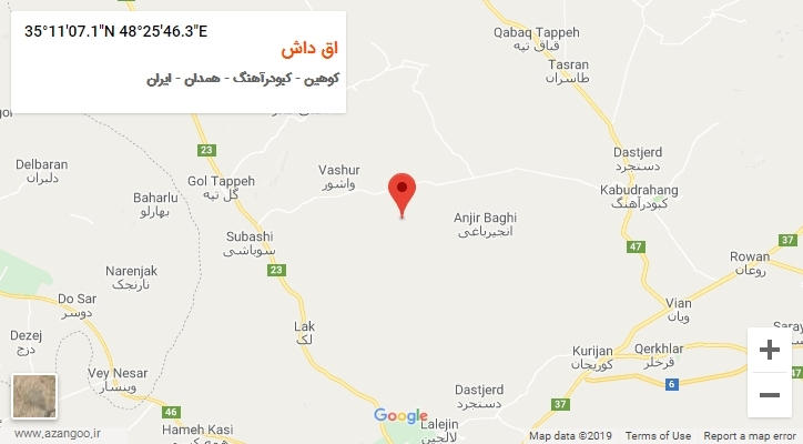 روستای اق داش بر روی نقشه