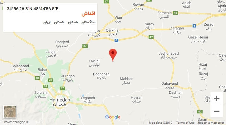 روستای اقداش بر روی نقشه